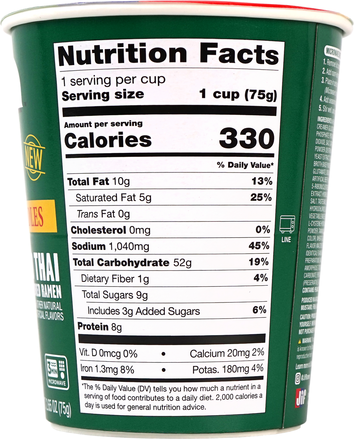 Jif™ Stir-Fry Style Noodles, Pad Thai Flavored - Microwavable Cup, 2.65 oz. (75g), 6-Pack
