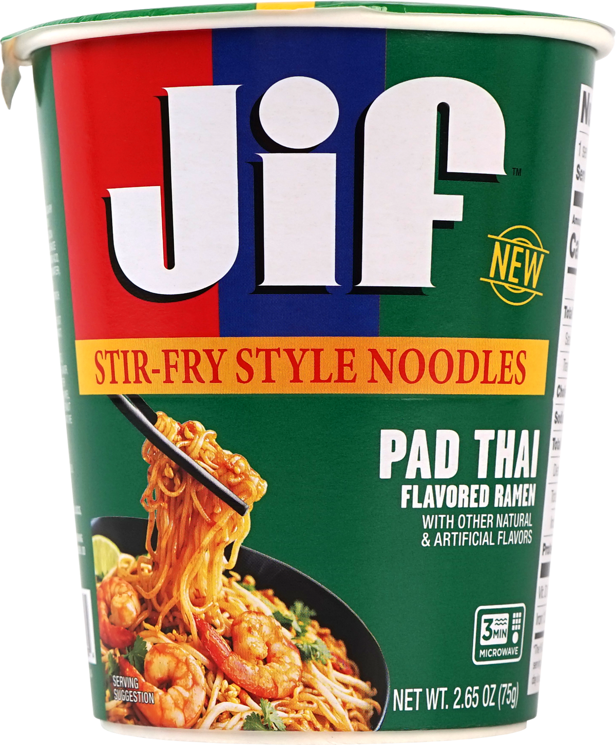 Jif™ Stir-Fry Style Noodles, Pad Thai Flavored - Microwavable Cup, 2.65 oz. (75g), 6-Pack